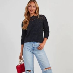 Vici black and lace sweater
